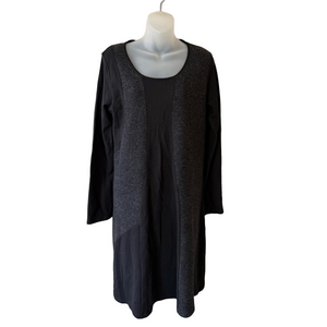 Kokomarina Gray and Black Long Sleeve Sheath Dress